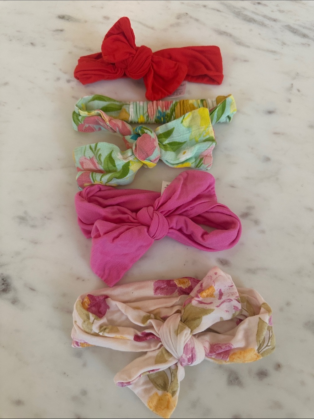 Angel Dear Girls Knot Headband Set — Red, Pink, Floral Prints